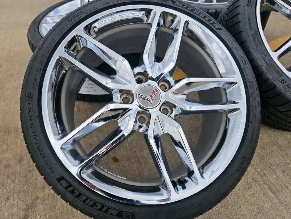 Corvette C7 OEM chrome wheels and tires - Image 5